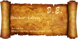 Decker Edina névjegykártya